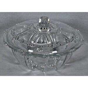 Vintage KIG Indonesia Beaded Glass Candy Dish w/ Lid